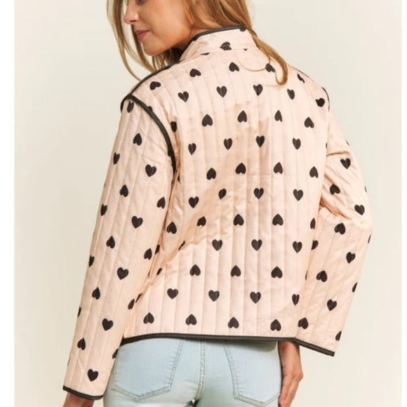QUILTED HEART LIGHTWEIGHT OPEN PUFFER JACKET SIZE LARGE PINK BLACK - Picture 8 of 16